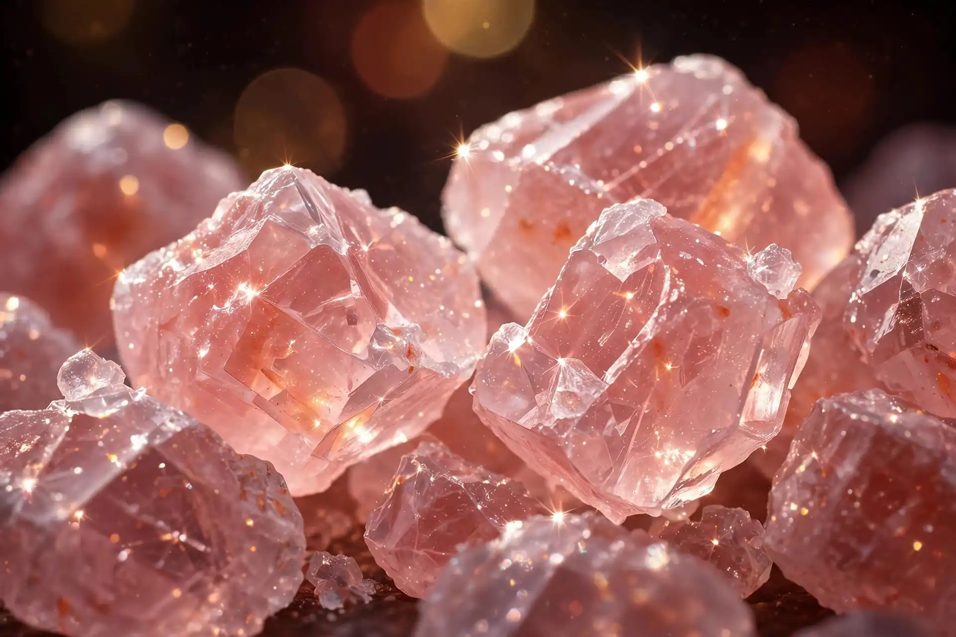 Pink salt crystals