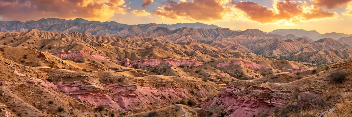 Salt Range mountains at golden hour